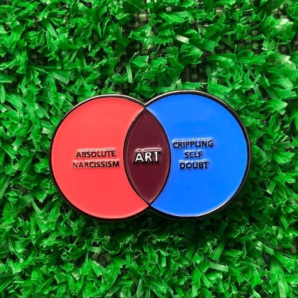Art Struggles Narcissism Doubt Enamel Pin/ Brooch